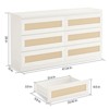 Rattan Dresser for Bedroom, 6 Drawer Dresser for Bedroom, Modern Wide Chest of Drawers - 2 of 4