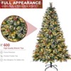 6.5ft Pre-Lit Frost Pine Artificial Christmas Tree W/600 Branch Tips & 250 Warm White Lights & Pine Cones and Red Berries - 3 of 4