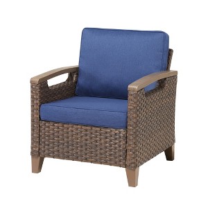 Outdoor Woven Rattan Stationary Armchair Set ¡ª Patio Leisure Chairs ...