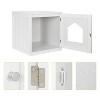 LunaLulinlk white 20-inch pet house with hidden litter box fence and medium-density fiberboard side table - 4 of 4