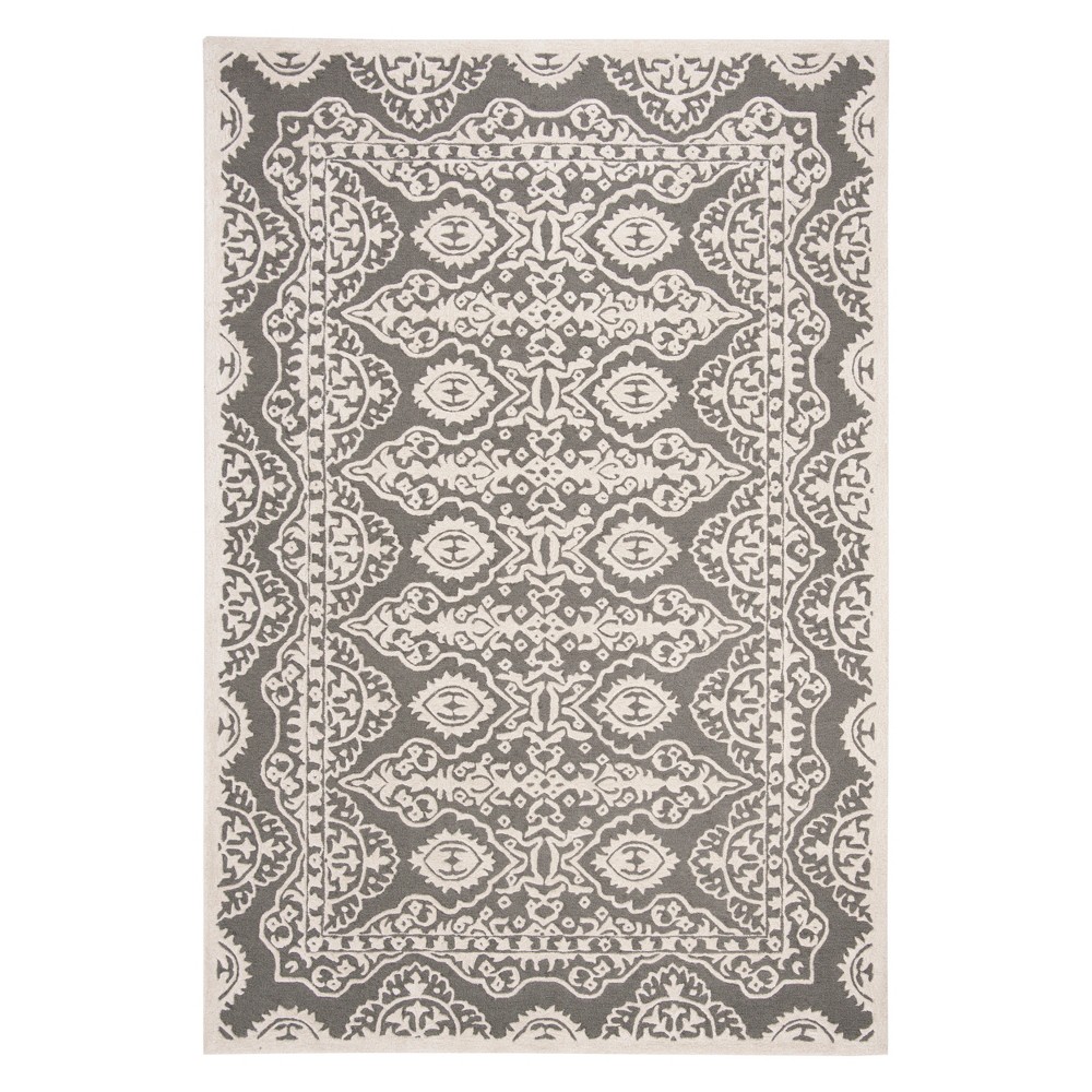 6'x9' Medallion Area Rug Dark Gray/Ivory - Safavieh