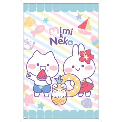 Trends International Hello Kitty - Kitty White Feature Series Unframed Wall  Poster Print White Mounts Bundle 22.375 x 34