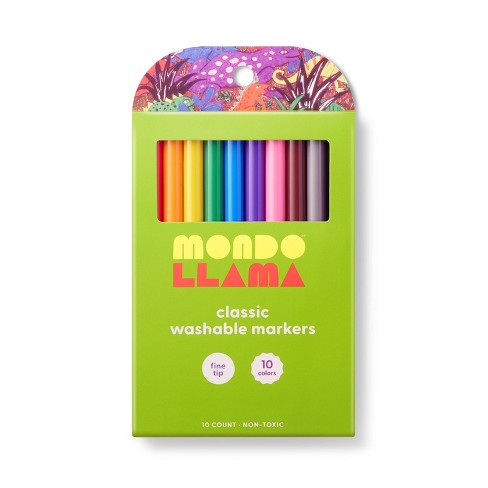 10ct Washable Markers Fine Tip Classic Colors - Mondo Llama™ : Target