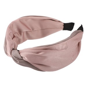 Unique Bargains Women's Color Block Satin Wide Headband 1.97" Width 1 Pc - 1 of 4