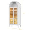 72" Arched Pantry Cabinet with Sensor Light & Glass Doors, Modern Farmhouse Display Cabinet with Adjustable Shelf & Drawers-3irtyhousy - 4 of 4
