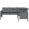 vidaXL Modern Outdoor Patio Corner Sofa - Anthracite Steel & Textilene Material – Comfortable Cushioned Seating - Side Storage Bags Included - 3 of 4
