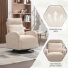 Beige Upholstered Swivel Glider: Modern Nursery Rocking Chair with Left-Side Storage Bag - 2 of 4