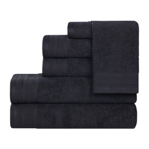 Honeycomb Waffle Border Cotton Medium Weight Towel Set by Blue Nile Mills - 1 of 4