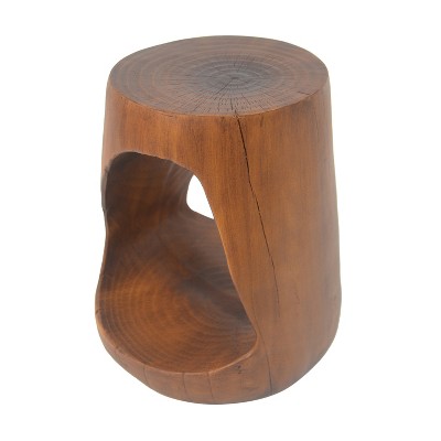 Vynxaria  Hollow Side Table ¨C Wood-Like Texture, Stable Round Design for Indoor & Outdoor Use, No Assembly
