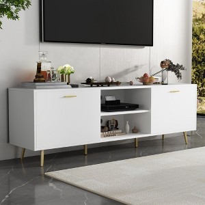 FUFU&GAGA 2-Doors Entertainment Centers TV Stand With Storage Shelves - 1 of 4
