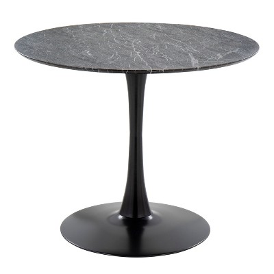 Sapphtopaz Round Dining Table Kitchen Table Industrial Dining Table in Antique Metal and Wood for Dining Room, Small Spaces