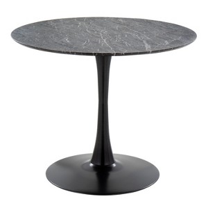 Sapphtopaz Round Dining Table Kitchen Table Industrial Dining Table in Antique Metal and Wood for Dining Room, Small Spaces - 1 of 4