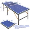 SEVOBAL Table Tennis Accessories 5ft Mid Size Ping Pong Table Foldable Portable Set for Indoor Games, Blue, 28"*24"*3" - 4 of 4