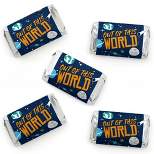 Big Dot of Happiness Blast Off to Outer Space - Mini Candy Bar Wrapper Stickers - Rocket Ship Baby Shower or Birthday Party Small Favors - 40 Count