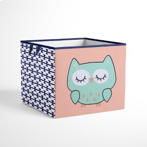 Bacati - Emma Aztec Design Fox Coral/Mint/Navy Storage Box Large - 1 of 4