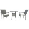 YOOCOZZ 3-Piece Outdoor Patio Wicker Rattan Conversation Set & Seating Set with Table - Grey - 3 of 4