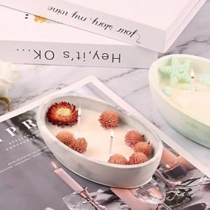 JDICTION 2Pcs Oval Bowl Silicone Mold Set - Candle Vessel & Boat Storage Tray For Epoxy Resin Craft DIY Jewelry Trinket Home Decor - 1 of 4