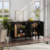 Sevobal Decorative Storage Cabinets, Rattan Buffet Sideboard Cabinet Cupboard for Kitchen, Living Floor Cabinet, Black 47.2*13.8*31.1 - 4 of 4