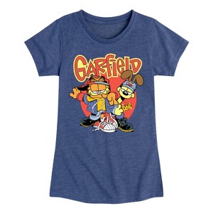 Girls' - Garfield - Garf And Odie Logo Fitted Short Sleeve Graphic T-Shirt - 1 of 4