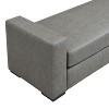 Sapphtopaz Modern Ottoman PU Upholstered Bench with Armrests Rectangle Vanity Stool Ottoman Entryway Bench for Living Room, Bedroom, Entryway - 3 of 4