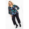 Women's Plus Size Charlie Print Top - black | CITY CHIC - 3 of 4