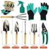 SCUDDLES Garden Tool Set with Tote Bag, Stainless Steel Outdoor Hand Tools, Gloves, Shears, Rake, Shovel, Transplanter - 9-Piece Set - 3 of 4