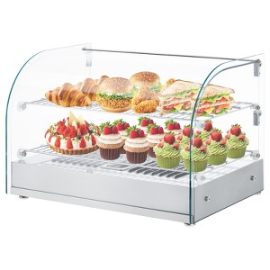 Commercial Food Warmer, Food Display Case 24 Inch - 2-Tier Countertop Stainless Steel Warmer with Tempered Glass Shield for Buffet Restaurant - 1 of 4