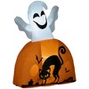 HOMCOM 5ft Halloween Inflatable Ghost with Pumpkin Base, Halloween Decorations with LED Lights for Garden, Indoor, Outdoor - 4 of 4