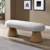 Dining Bench with Upholstered Fabric Seat, Foam Filling Ottoman with Wood Legs & Non-slip Foot Pads for Multi-Functional Use-Baofuwish - 2 of 4