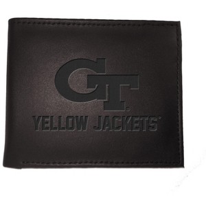 Evergreen NCAA Georgia Tech Yellow Jackets Black Leather Bifold Wallet Officially Licensed with Gift Box - 1 of 1