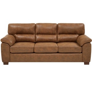 Vintage Brown Polyester Three?Seat Sofa - 1 of 4