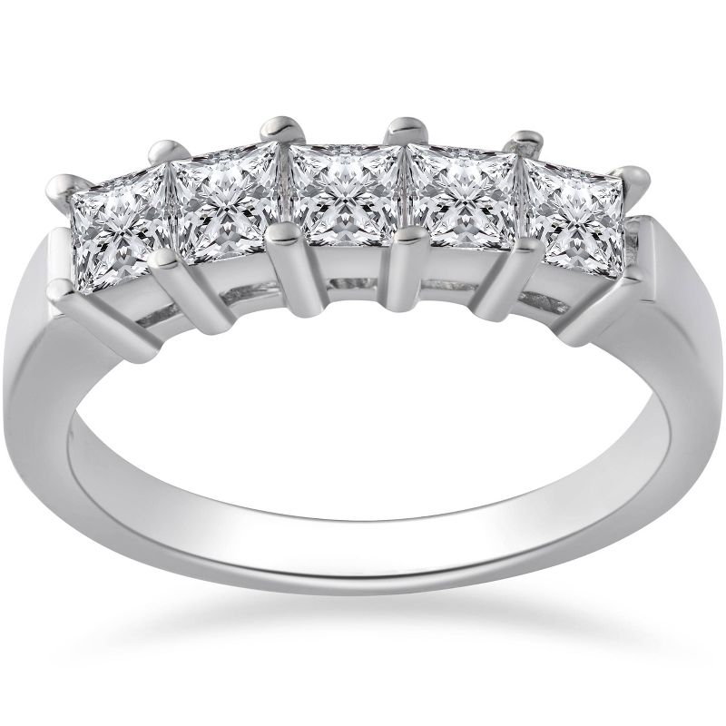 Pompeii3 1ct Princess Cut Natural Diamond Wedding Anniversary Ring, 1 of 5