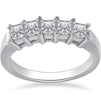 Pompeii3 1ct Princess Cut Natural Diamond Wedding Anniversary Ring