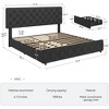 Homhougo Full Size Bed Frame with 4 Storage Drawers, Upholstered Platform Bed Frame with Adjustable Headboard, Diamond Stitched Button Tufted, Grey - 2 of 4