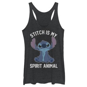 Women's Lilo & Stitch My Spirit Animal Is Stich Racerback Tank Top - 1 of 4
