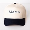 3D Puff Embroidered Mama Block Letters - Women's Canvas Trucker Hat - 2 of 3