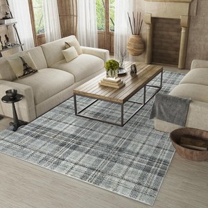 Washable Area Rug Non-Shedding & Easy Care Mat for Kitchen Dining Room Living Room Bedroom Home Decor, Modern Farmhouse Foldable Thin Non Slip Carpet - 1 of 4