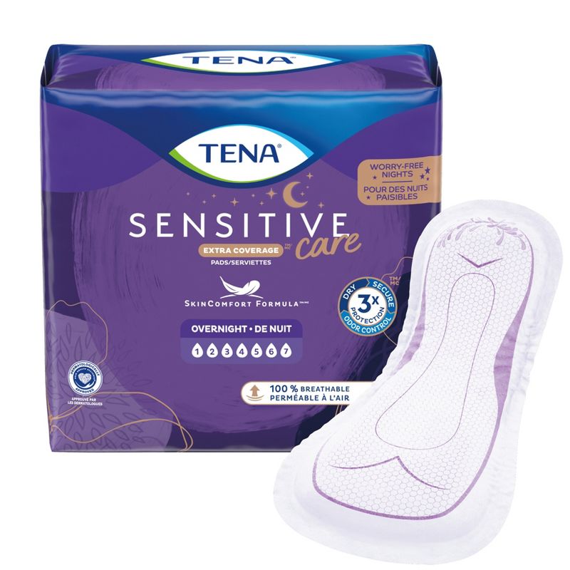 TENA Intimates Bladder Control & Postpartum for Women Incontinence Pads - Overnight Absorbency - Extra Coverage, 3 of 8