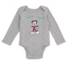 Disney Christmas Baby Bodysuit, Pants and Velour Santa Hat 3 Piece Outfit Set Newborn to Infant - 2 of 4