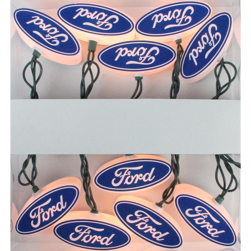Northlight 10ct Ford Logo Novelty Christmas Lights Blue - 12' White Wire, 3 of 4