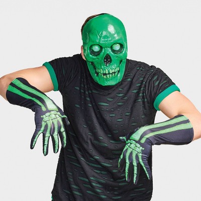 2pc Adult Blacklight Skull and Gloves Costume Accessory Kit - Hyde and EEK! Boutique™