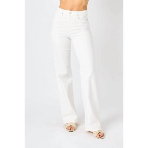 Women's Braided Waist Band Wide Leg Jean - Judy Blue - 1 of 4