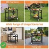 Outdoor Grill Cart with Double-Shelf, Portable Dining Cart Table for BBQ Stainless Steel/Iron Movable Food Prep Table - 2 of 4