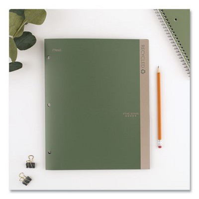 Recycled Plastic Two-Pocket Folder with 3 Holes, Assorted Colors