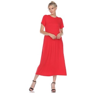 Women's Short Sleeve Asymmetrical Waist Maxi Dress - White Mark - 1 of 4