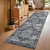 Washable Runner Rug for Hallways Vintage Floral Rug Retro Accent Kitchen Runner Soft Non Slip Carpet for Laundry, Bathroom, Bedroom - 3 of 4