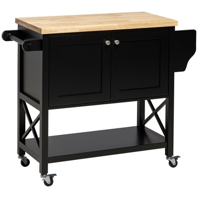 Homcom Rolling Kitchen Island On Wheels, Utility Serving Cart With ...
