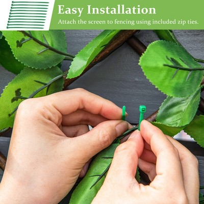 Expandable Green and Purple Faux Ivy Privacy Fence Panels