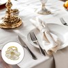 Unique Bargains Napkin Rings Faux Pearls Small Flower Metal Plastic Gold Tone 1 Pc - 2 of 3