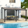 Pamapic Hardtop Outdoor Gazebo Pergola Aluminum Framed with Sloping Pitched Roof for Garden, Patio - 3 of 4